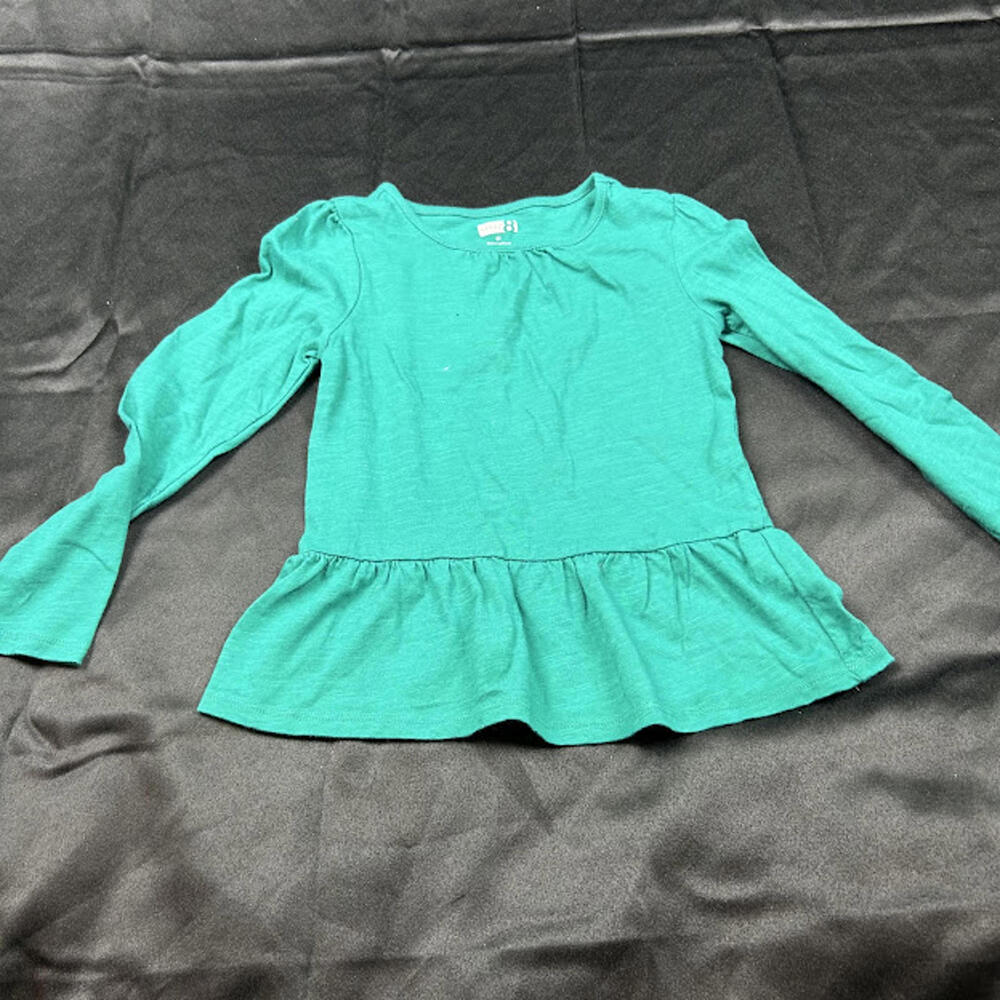 Crazy 8 Girls Green Long Sleeve Peplum Shirt Size 5T Toddler